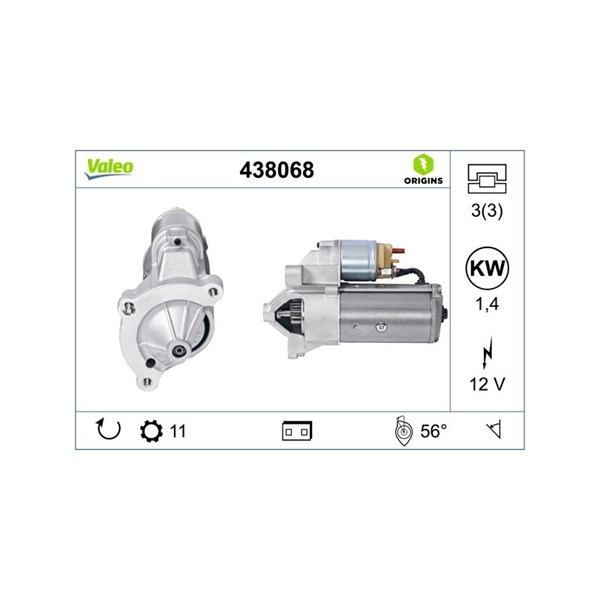 Startmotor 12V Valeo 438068 VALEO