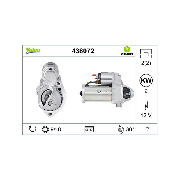Startmotor 12V Valeo 438072 VALEO