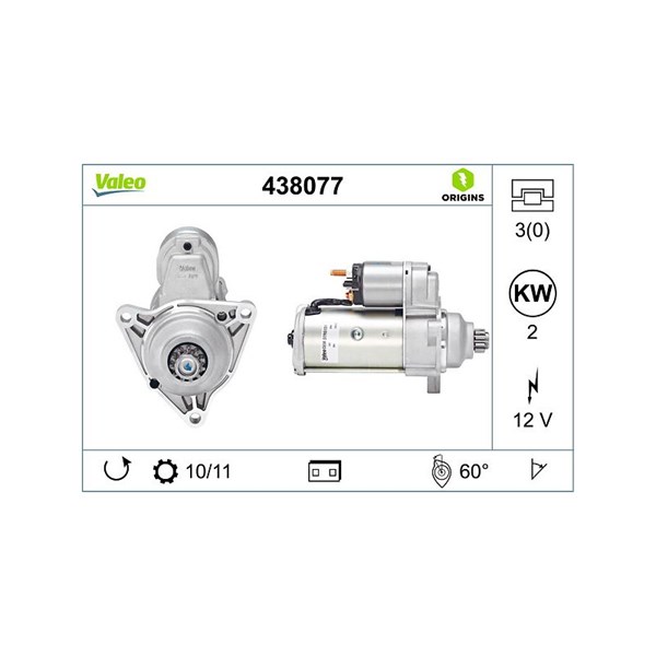 Startmotor 12V Valeo 438077 VALEO