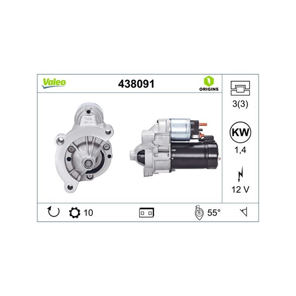 Startmotor 12V Valeo 438091 VALEO