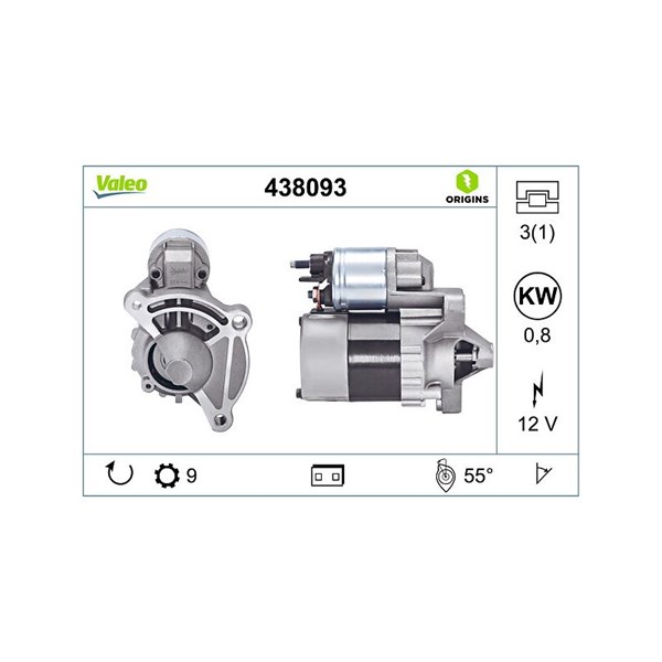 Startmotor 12V Valeo 438093 VALEO