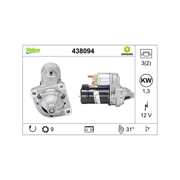 Startmotor 12V Valeo 438094 VALEO