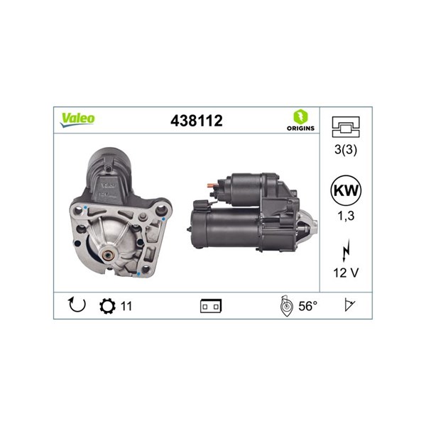 Startmotor 12V Valeo 438112 VALEO