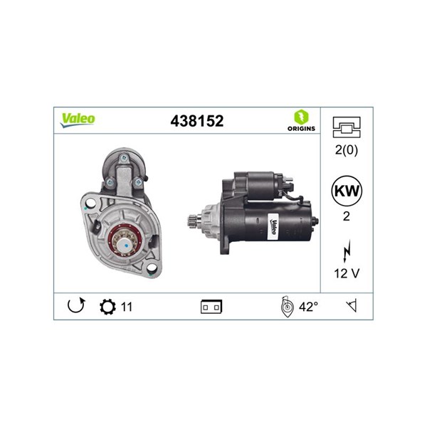 Startmotor 12V Valeo 438152 VALEO