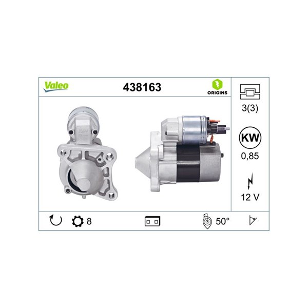 Startmotor 12V Valeo 438163 VALEO