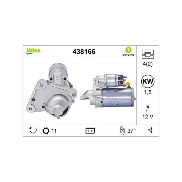 Startmotor 12V Valeo 438166 VALEO