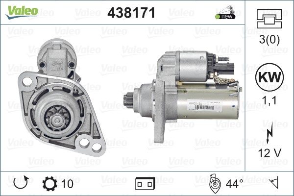 Startmotor 12V Valeo 438171 VALEO