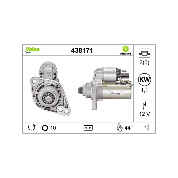 Startmotor 12V Valeo 438171 VALEO