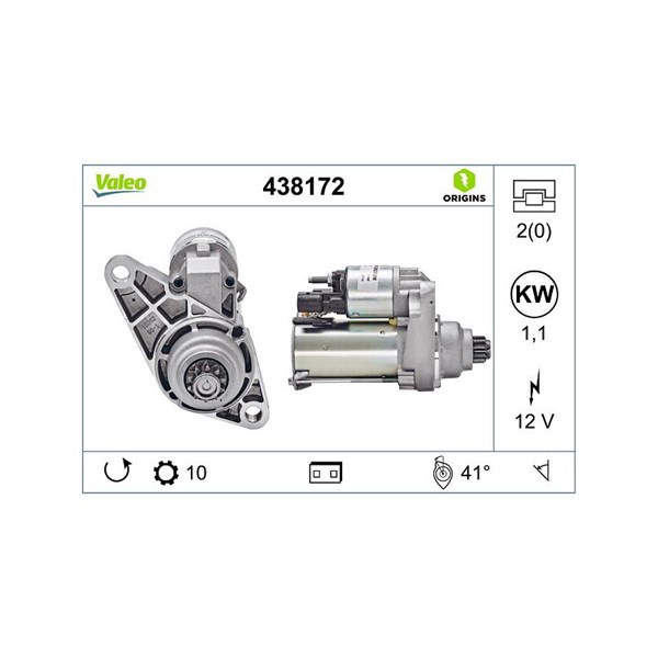 Startmotor 12V Valeo 438172 VALEO