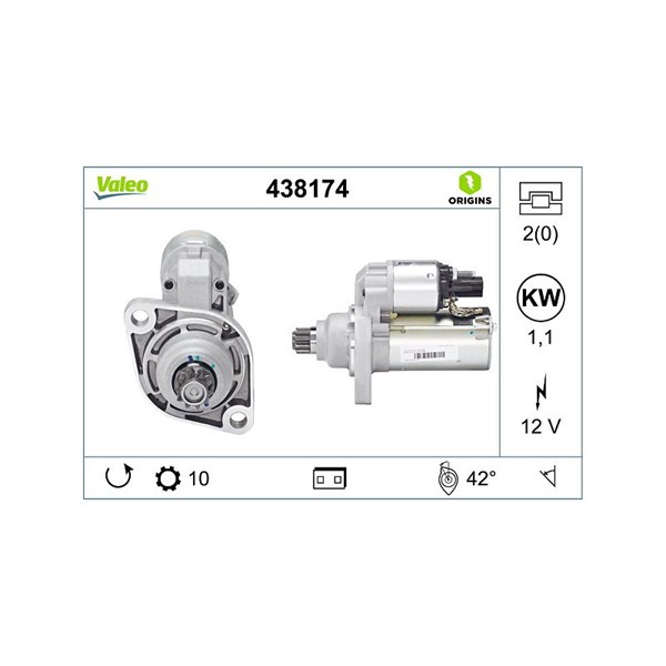 Startmotor 12V Valeo 438174 VALEO