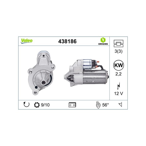 Startmotor 12V Valeo 438186 VALEO