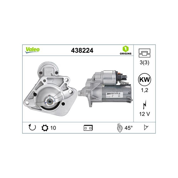 Startmotor 12V Valeo 438224 VALEO