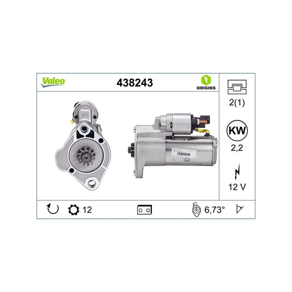 Startmotor 12V Valeo 438243 VALEO