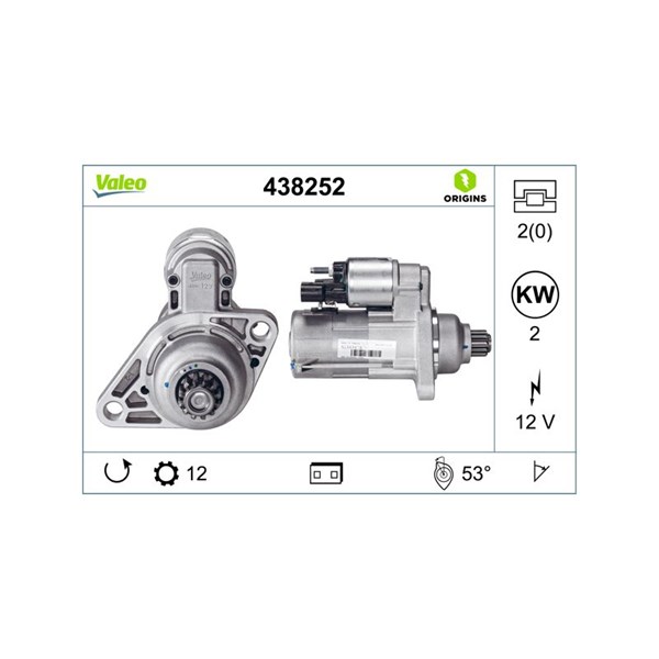 Startmotor 12V Valeo 438252 VALEO Startmotor 12V Valeo 438252 VALEO