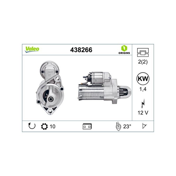 Startmotor 12V Valeo 438266 VALEO