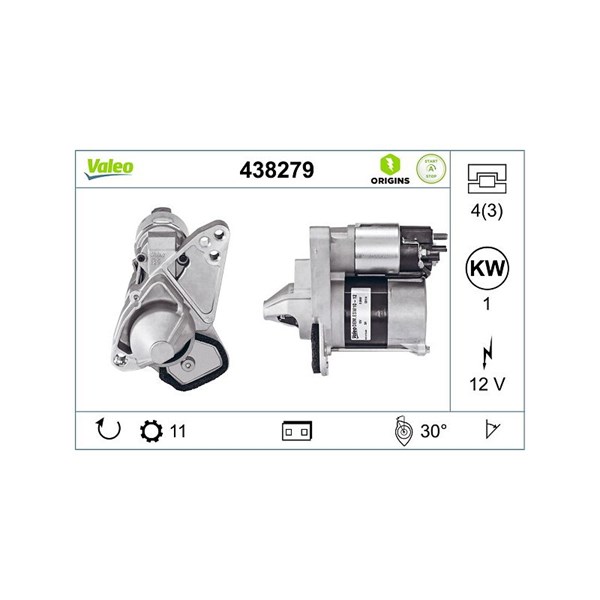 Startmotor 12V Valeo 438279 VALEO Startmotor 12V Valeo 438279 VALEO