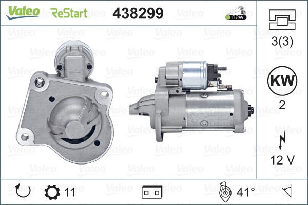 Startmotor 12V Valeo 438299 VALEO
