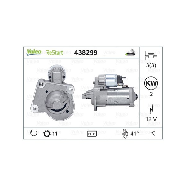 Startmotor 12V Valeo 438299 VALEO Startmotor 12V Valeo 438299 VALEO