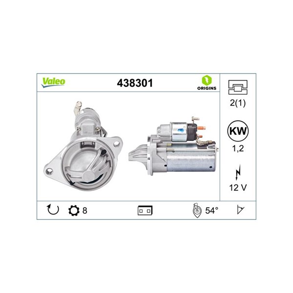 Startmotor 12V Valeo 438301 VALEO Startmotor 12V Valeo 438301 VALEO