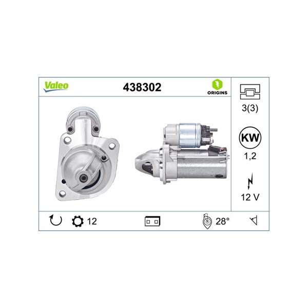 Startmotor 12V Valeo 438302 VALEO