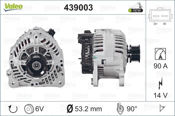Generator 14V 90A Valeo 439003 VALEO
