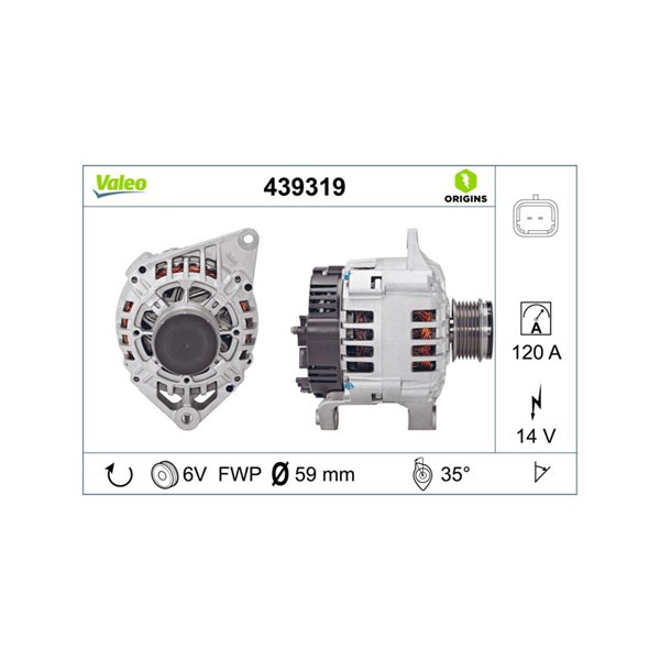 Generator 14V 120A Valeo 439319 VALEO