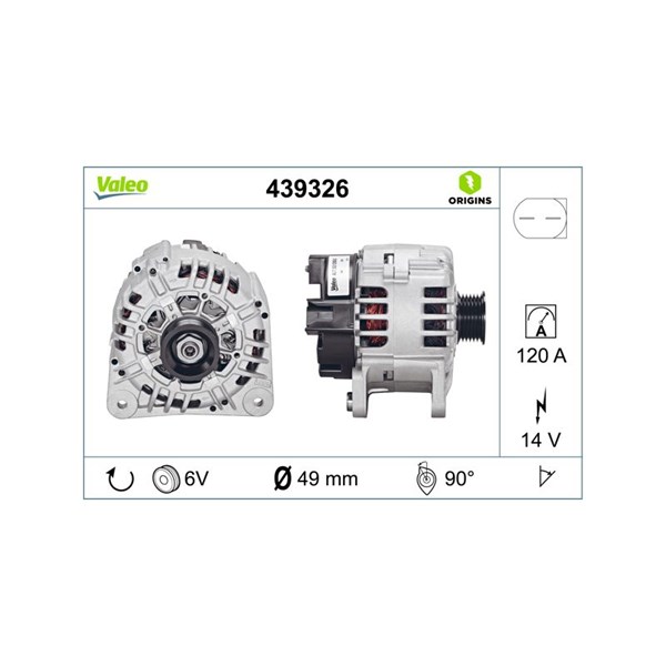 Generator 14V 120A Valeo 439326 VALEO