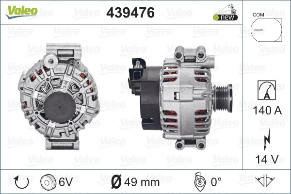 Generator 14V 140A Valeo 439476 VALEO