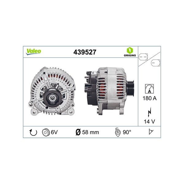 Generator 14V 180A Valeo 439527 VALEO