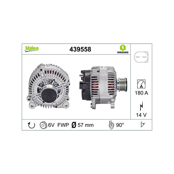 Generator 14V 180A Valeo 439558 VALEO