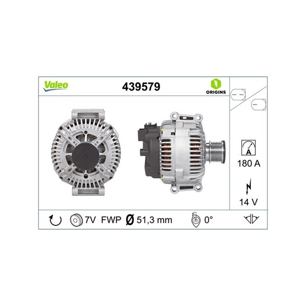 Generator 14V 180A Valeo 439579 VALEO