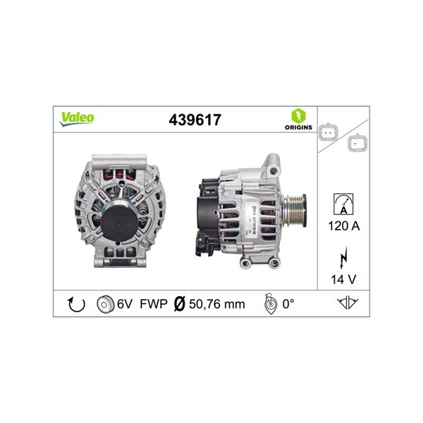 Generator 14V 120A Valeo 439617 VALEO