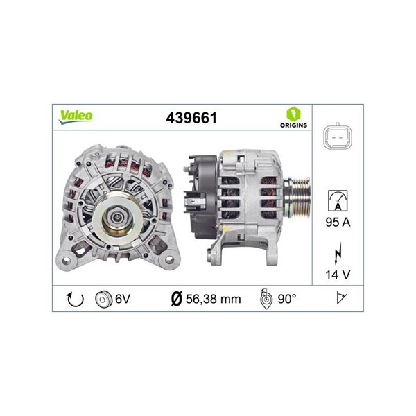 Generator 14V 95A Valeo 439661 VALEO