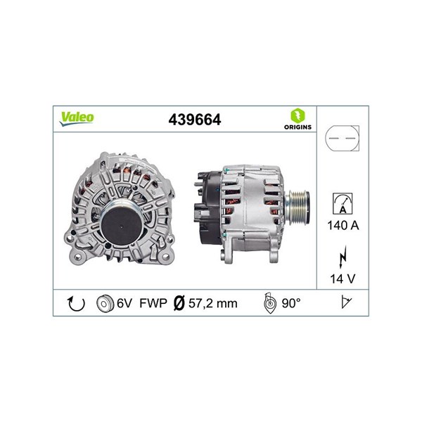 Generator 14V 140A Valeo 439664 VALEO