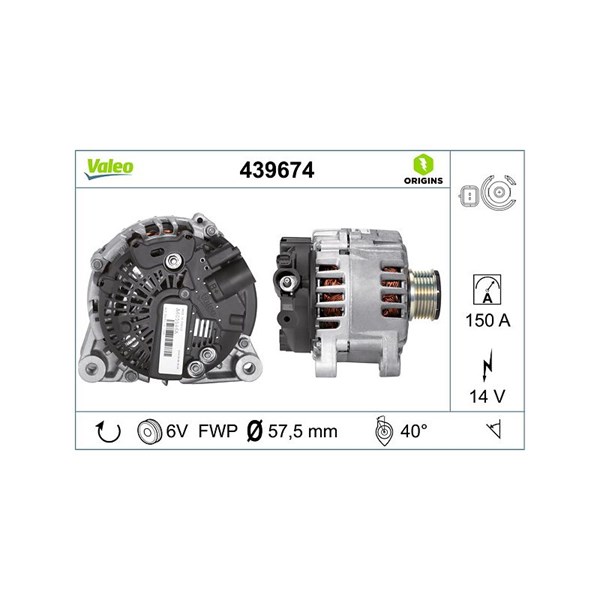 Generator 14V 150A Valeo 439674 VALEO