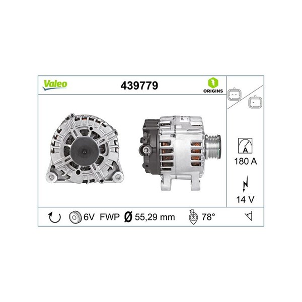 Generator 14V 180A Valeo 439779 VALEO