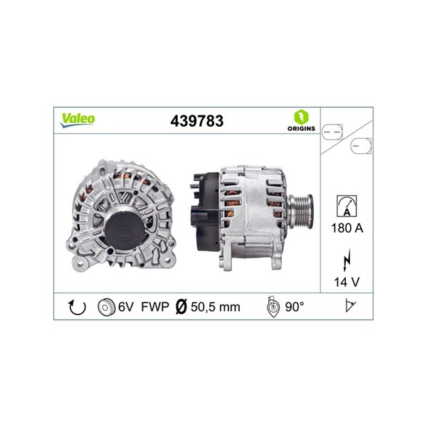Generator 14V 180A Valeo 439783 VALEO
