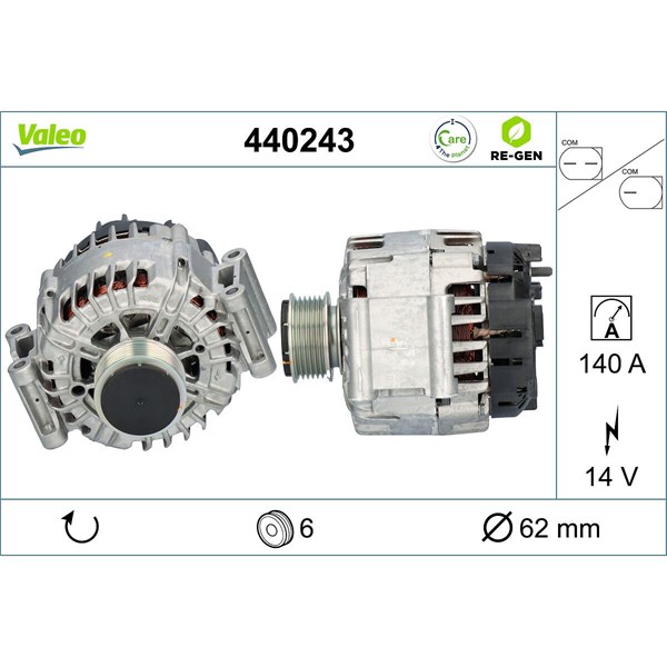 Generator 14V 140A Valeo 440243 VALEO