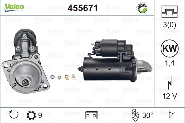 Startmotor 12V Valeo 455671 VALEO