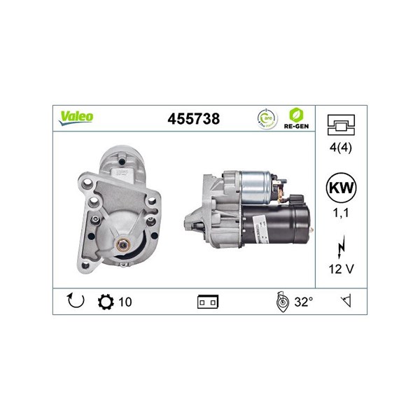 Startmotor 12V Valeo 455738 VALEO