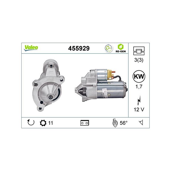 Startmotor 12V Valeo 455929 VALEO