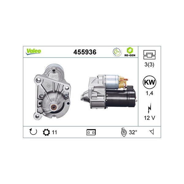 Startmotor 12V Valeo 455936 VALEO Startmotor 12V Valeo 455936 VALEO