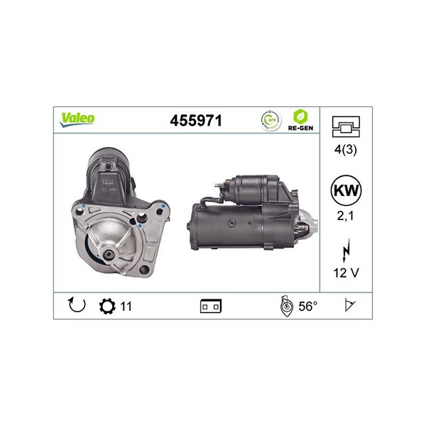 Startmotor 12V Valeo 455971 VALEO