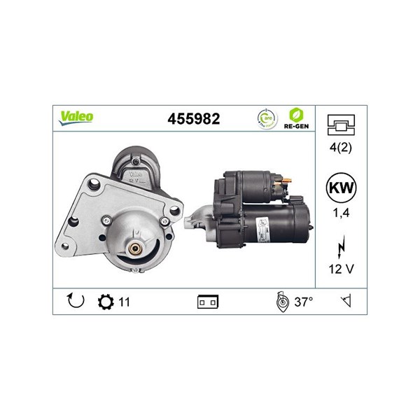 Startmotor 12V Valeo 455982 VALEO