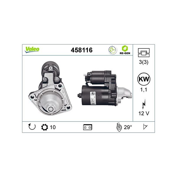 Startmotor 12V Valeo 458116 VALEO