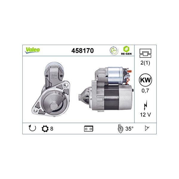 Startmotor 12V Valeo 458170 VALEO