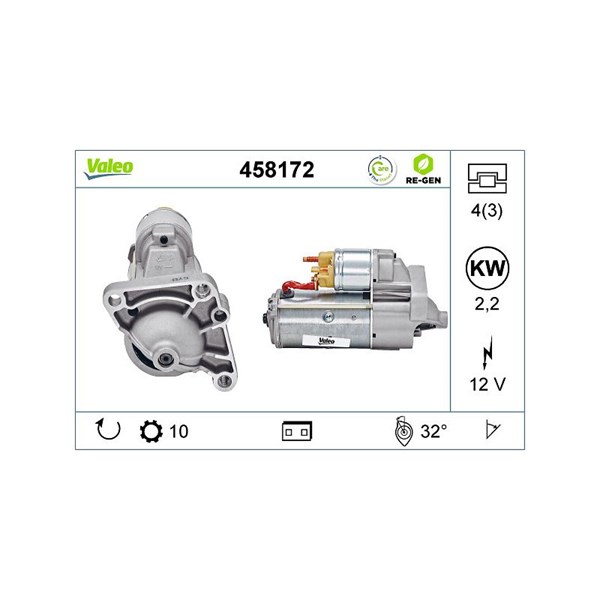 Startmotor 12V Valeo 458172 VALEO