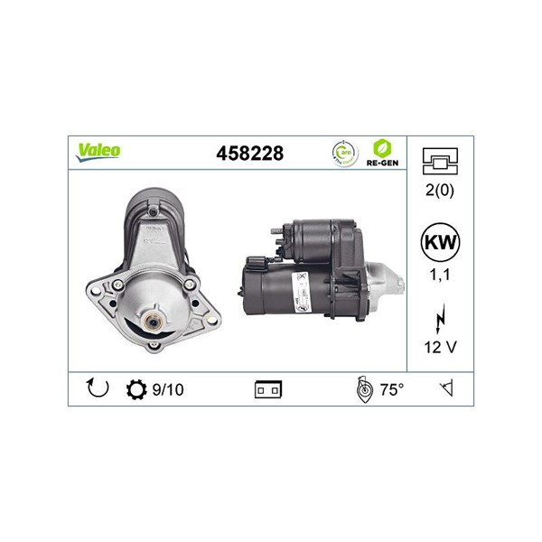 Startmotor 12V Valeo 458228 VALEO