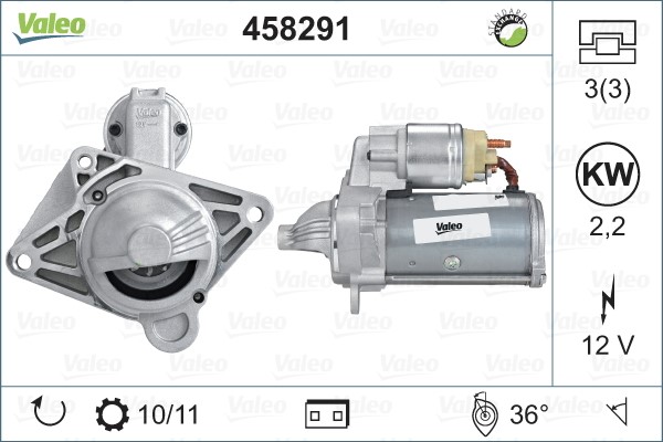 Startmotor 12V Valeo 458291 VALEO