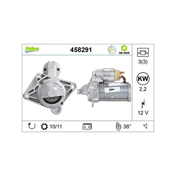 Startmotor 12V Valeo 458291 VALEO